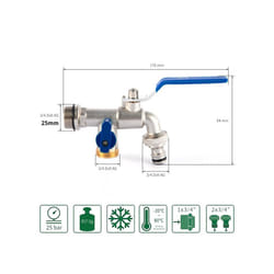 Garden Outdoor Bibcock Faucet DN15 DN20, Anti-freeze, Dual Control Copper - 4 DN20 water inlet