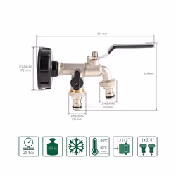 Garden Outdoor Bibcock Faucet DN15 DN20, Anti-freeze, Dual Control Copper - 11 DN15 water inlet