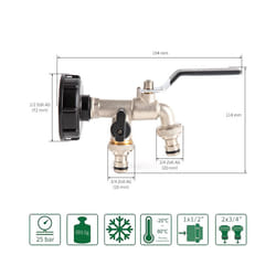 Garden Outdoor Bibcock Faucet DN15 DN20, Anti-freeze, Dual Control Copper - 11 DN15 water inlet
