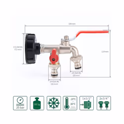 Garden Outdoor Bibcock Faucet DN15 DN20, Anti-freeze, Dual Control Copper - 10 DN15 water inlet