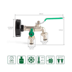 Garden Outdoor Bibcock Faucet DN15 DN20, Anti-freeze, Dual Control Copper - 9 DN15 water inlet