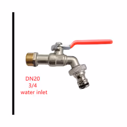 Garden Outdoor Bibcock Faucet DN15 DN20, Anti-freeze, Dual Control Copper - DN20 red handle