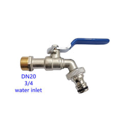 Garden Outdoor Bibcock Faucet DN15 DN20, Anti-freeze, Dual Control Copper - DN20 blue handle