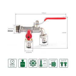 Garden Outdoor Bibcock Faucet DN15 DN20, Anti-freeze, Dual Control Copper - 6 DN20 water inlet