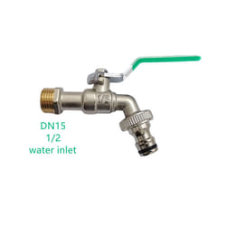 Garden Outdoor Bibcock Faucet DN15 DN20, Anti-freeze, Dual Control Copper - DN15 green handle