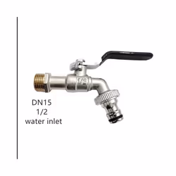 Garden Outdoor Bibcock Faucet DN15 DN20, Anti-freeze, Dual Control Copper - DN15 black handle