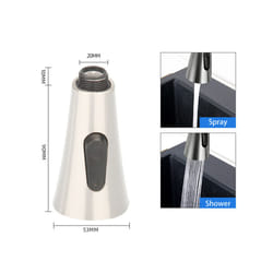 Faucet Spray Tap Head Kitchen Tap Head Mixer Tap Plastic Pull Out Replacement - Brushed