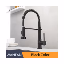 G1/2 Kitchen Faucets Black Brass Faucets for Kitchen Sink Single Lever - Black