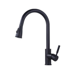Brushed Kitchen Faucet Single Hole Pull Out Spout Kitchen Sink Mixer Tap - black