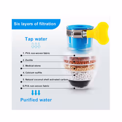 6-layers Purifier Tap Filter Water Saving Kitchen Faucet Bubbler Activated - green