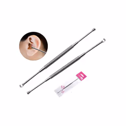 1PC Double-ended Stainless Steel Spiral Ear Pick Spoon Ear Wax Removal - B