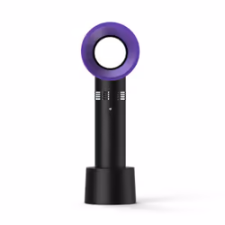 Bladeless Handheld Fan, Mini Portable Fan, Usb Desk Fan, Personal Fan With Usb Rechargeable Battery Operated-Black