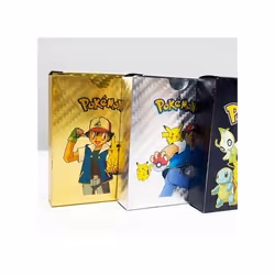 Pokemon Cards 55pcs Metal Gold Card Plated Ultra Rare Collection Cards - 55pcs Black