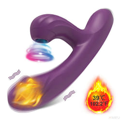 Clit Sucker 2 in 1 Vibrator Dildo for Women G-Spot Clitoris Vacuum Stimulator Heating Dildo  Female Sex Toy Adults Goods - ZD062-PU