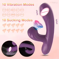Clit Sucker 2 in 1 Vibrator Dildo for Women G-Spot Clitoris Vacuum Stimulator Heating Dildo  Female Sex Toy Adults Goods - ZD062-PU