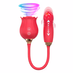 Rose Toy Dildo Thrusting Vibrator for Women Egg Clitoris Sucker Stimulator Tongue Licking Wiggle Adults Goods Sucking Sex Fem ...
