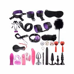 High quality BDSM Genuine Leather Bondage Set Fetish Handcuffs Collar Gag Whip Erotic Sex Toys For Women Couples Adult Games ...