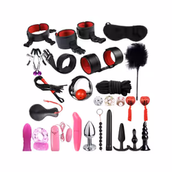 High quality BDSM  Genuine Leather Bondage Set Fetish Handcuffs Collar Gag Whip Erotic Sex Toys For Women Couples Adult Games ...