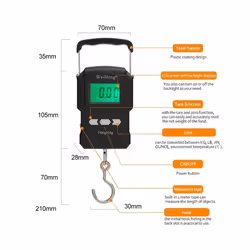 75Kg/10g Electronic Weighing Scale 50Kg/5g LCD Digital Display Hanging