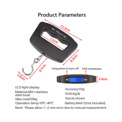 50kg/10g Digital Luggage Scale Electronic Portable Suitcase Travel Weighs