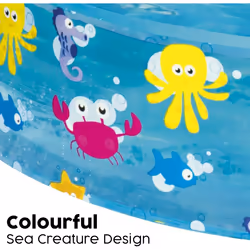 Bestway Sea Creature Paddling Pool Kiddie Swimming Pool, Inflatable Above Ground Pool, Outdoor Garden Pool, Blue, 48 x
