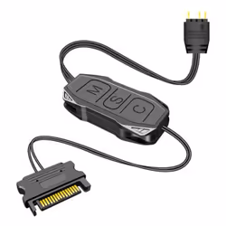 AR-1 ARGB Controller Lengthen Cable Wide Compatibility 3 Pin to SATA Pin Power Supply Black Mini RGB Controller