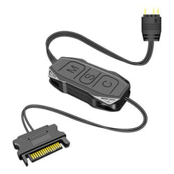AR-1 ARGB Controller Lengthen Cable Wide Compatibility 3 Pin to SATA Pin Power Supply Black Mini RGB Controller