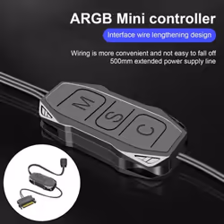 AR-1 ARGB Controller Lengthen Cable Wide Compatibility 3 Pin to SATA Pin Power Supply Black Mini RGB Controller