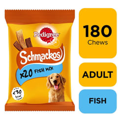 180 Pedigree Schmackos Mixed Fish Dog Treats Dog Chews (9x144g)