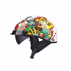 VOSS vintage motorcycle classic helmet retro scooter half helmet with - xL, 21
