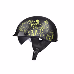 VOSS vintage motorcycle classic helmet retro scooter half helmet with - M, 12
