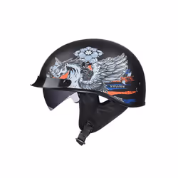 VOSS vintage motorcycle classic helmet retro scooter half helmet with - xL, 8