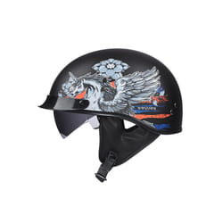 VOSS vintage motorcycle classic helmet retro scooter half helmet with - M, 8