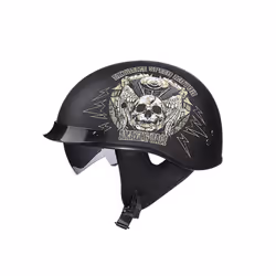 VOSS vintage motorcycle classic helmet retro scooter half helmet with - xxL, 3