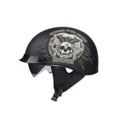 VOSS vintage motorcycle classic helmet retro scooter half helmet with - xxL, 3