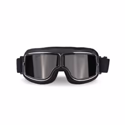 Motorcycle Helmet Goggles Retro Foldable Motorcycle Glasses Windproof - Grey Lens 1