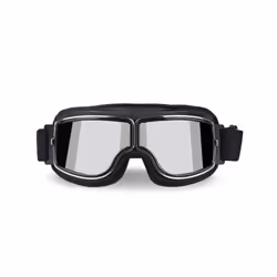 Motorcycle Helmet Goggles Retro Foldable Motorcycle Glasses Windproof - Silver Lens 1