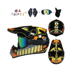 New off-road motorcycle helmet men and women motocross helmet full face - M, 19