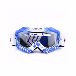 Vemar Motorcycle Glasses Kids Child Motorbike Racing Goggles MX MTB Off-Road - Blue White