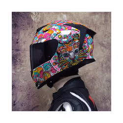 DOT Approved Safety Motorcycle Helmets Full Face Dual Lens Racing Helmet - M, 10