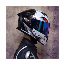 DOT Approved Safety Motorcycle Helmets Full Face Dual Lens Racing Helmet - M, 21