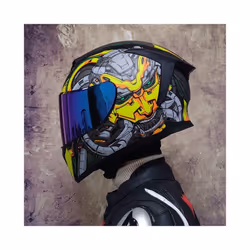 DOT Approved Safety Motorcycle Helmets Full Face Dual Lens Racing Helmet - L, 8