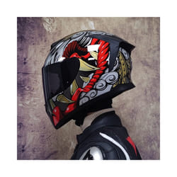 DOT Approved Safety Motorcycle Helmets Full Face Dual Lens Racing Helmet - L, 2
