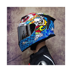 DOT Approved Safety Motorcycle Helmets Full Face Dual Lens Racing Helmet - M, 4