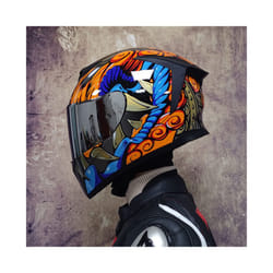 DOT Approved Safety Motorcycle Helmets Full Face Dual Lens Racing Helmet - L, 9