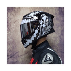 DOT Approved Safety Motorcycle Helmets Full Face Dual Lens Racing Helmet - L, 16