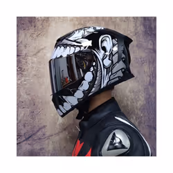 DOT Approved Safety Motorcycle Helmets Full Face Dual Lens Racing Helmet - M, 16