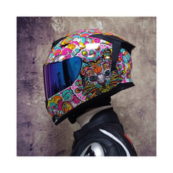 DOT Approved Safety Motorcycle Helmets Full Face Dual Lens Racing Helmet - M, 11