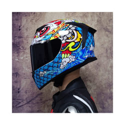 DOT Approved Safety Motorcycle Helmets Full Face Dual Lens Racing Helmet - S, 14
