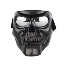 Cool skull motorcycle face Mask with Goggles Detachable modular Goggles - Black